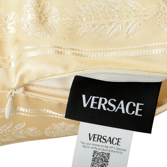Versace Damask Pattern 100% Silk Jacquard Throw Decorative Cushion Pillow - Picture 3 of 4